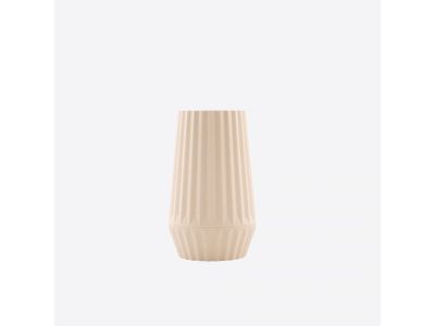 Geribbelde vaas uit bamboevezel gebroken wit ø 9.2cm H 15.2cm