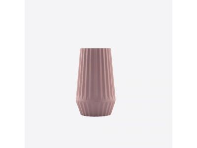 Geribbelde vaas uit bamboevezel mauve ø 9.2cm H 15.2cm