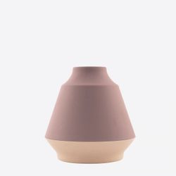 Point-Virgule Vase en fibre de bambou mauve et blanc cassé ø 17.8cm H 18cm 