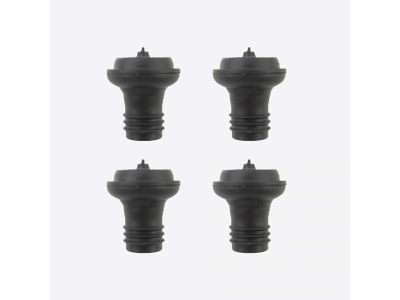 Set van 4 flessenstoppen kunststof zwart 3.5x3.5x4.3cm