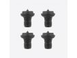 Set van 4 flessenstoppen kunststof zwart 3.5x3.5x4.3cm