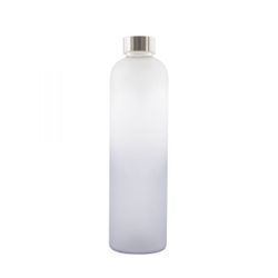 Point-Virgule Bouteille en verre frosted bleu clair 1L 