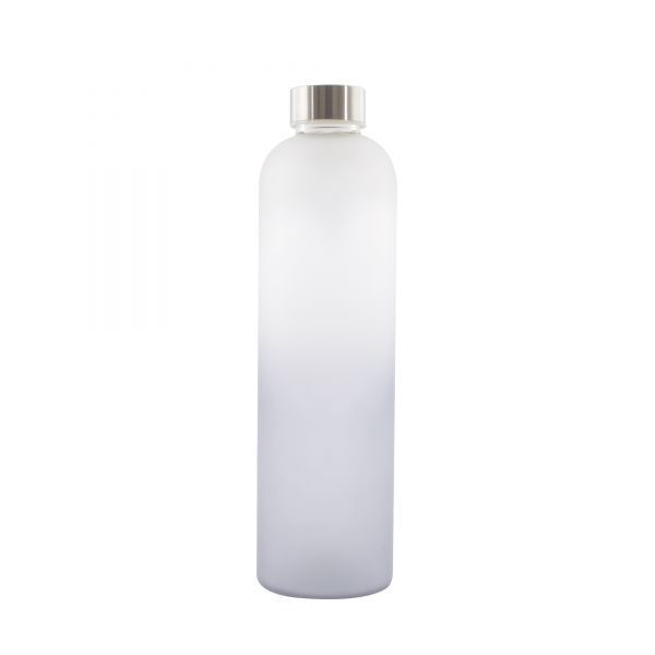 Glazen fles frosted lichtblauw 1L 