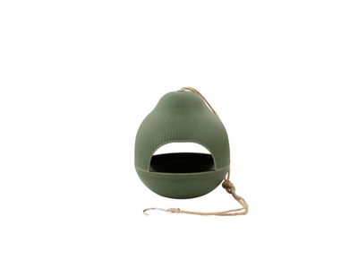 Mangeoire à oiseaux en fibre de bambou vert chasseur ø 18.2cm H 19cm