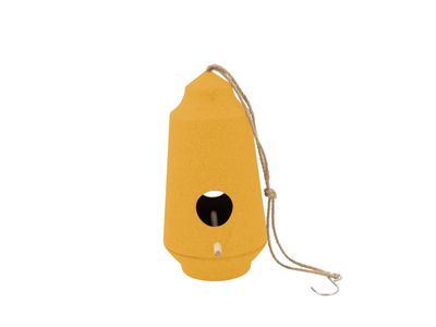 Nichoir en fibre de bambou ocre ø 15.1cm H 28cm