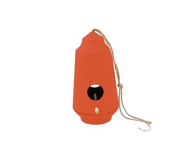 Nichoir en fibre de bambou orange ø 15.1cm H 28cm