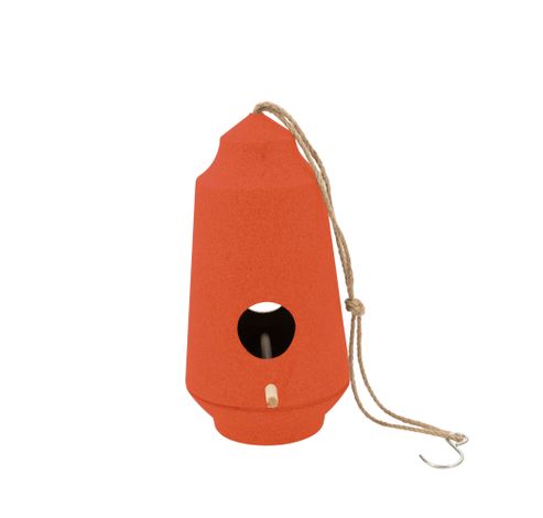 Nichoir en fibre de bambou orange ø 15.1cm H 28cm  Point-Virgule