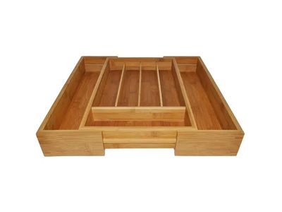 Range-couverts ajustable en bambou 40.5x26.5x6.5cm FSC 100% sgsch-coc-041337