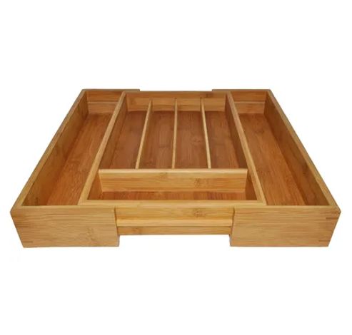 Verstelbare besteklade uit bamboe 40.5x26.5x6.5cm FSC 100% sgsch-coc-041337  Point-Virgule