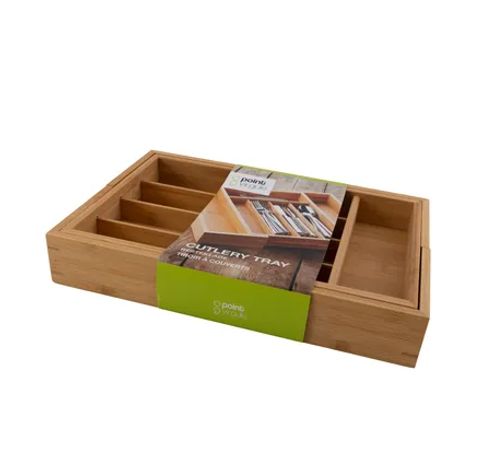 Range-couverts ajustable en bambou 40.5x26.5x6.5cm FSC 100% sgsch-coc-041337  Point-Virgule