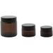 Set van 3 cosmetica potjes uit glas amber 20, 30 & 100ml 