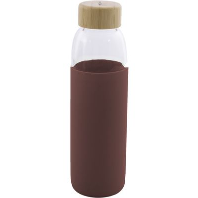 Bouteille en verre avec manchon en silicone framboise 580ml  Point-Virgule