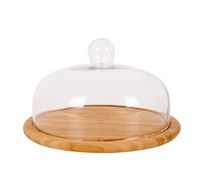 Plateau à fromage en bambou avec cloche en verre ø 30cm FSC  