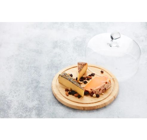 Plateau à fromage en bambou avec cloche en verre ø 30cm FSC   Point-Virgule