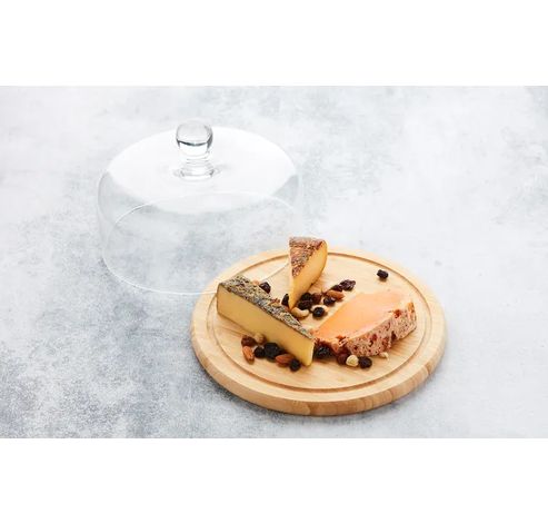 Plateau à fromage en bambou avec cloche en verre ø 30cm FSC   Point-Virgule