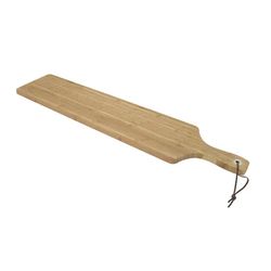 Serveerplank uit bamboe - metalen ring & lederen koord 75x14x1.9cm FSC® 