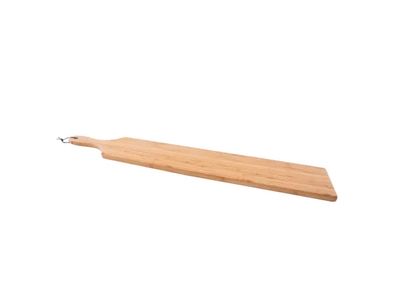 Serveerplank uit bamboe - metalen ring & lederen koord 90x14.2x2.1cm FSC®