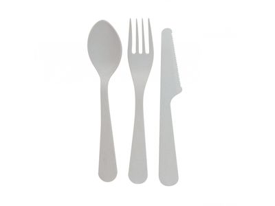 Couverts en PLA 3 pièces gris clair