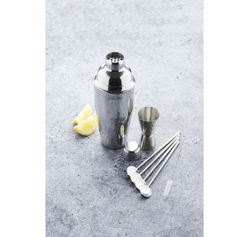 Set cocktail avec Cobbler shaker, mesureur et set de 4 pailles/cuillères  Point-Virgule