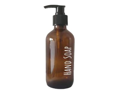 Boston bouteille en verre avec pompe ambré Hand Soap 250ml