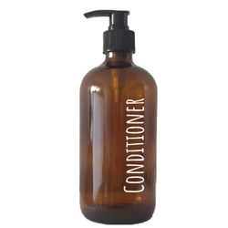 Boston fles uit glas met pomp amber Conditioner 500ml 