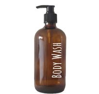 Boston fles uit glas met pomp amber Body Wash 500ml 