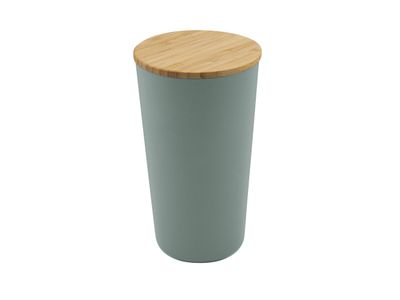 Grote voorraaddoos uit PLA met deksel uit bamboe saliegroen