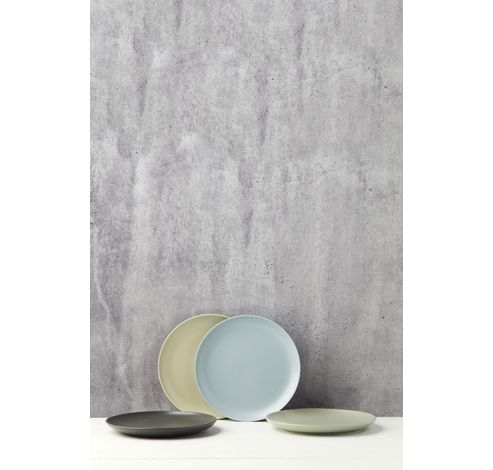 Assiette en porcelaine gris ciment Ø 21cm  Point-Virgule