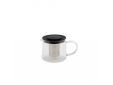 Theepot uit glas met infuser uit rvs zwart 600ml