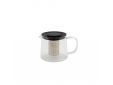 Theepot uit glas met infuser uit rvs zwart 1L