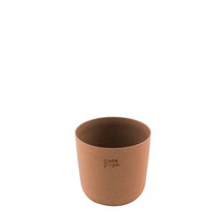 Point-Virgule Bloempot uit gerecycled plastic, hout- en steenpoeder terracotta Ø 13cm H 11.4cm