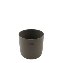 Point-Virgule Pot de fleurs en plastique recyclé, poudre de bois et de pierre gris foncé Ø 15.5cm H 13.6cm 