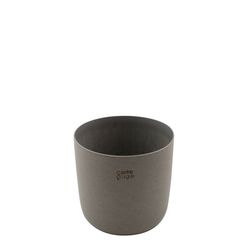 Point-Virgule Pot de fleurs en plastique recyclé, poudre de bois et de pierre gris clair Ø 15.5cm H 13.6cm 