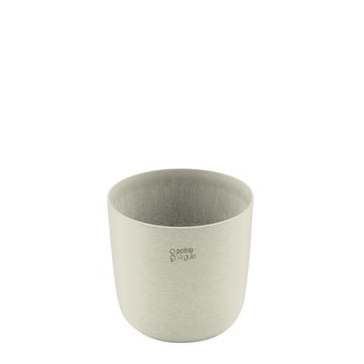 Pot de fleurs en plastique recyclé, poudre de bois et de pierre blanc Ø 15.5cm H 13.6cm 