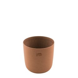 Point-Virgule Bloempot uit gerecycled plastic, hout- en steenpoeder terracotta Ø 15.5cm H 13.6cm