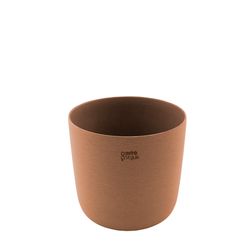 Point-Virgule Bloempot uit gerecycled plastic, hout- en steenpoeder terracotta Ø 18cm H 15.8cm