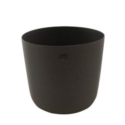 Point-Virgule Pot de fleurs en plastique recyclé, poudre de bois et de pierre noir Ø 25cm H 22cm 