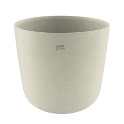 Point-Virgule Pot de fleurs en plastique recyclé, poudre de bois et de pierre blanc Ø 30cm H 26.5cm 