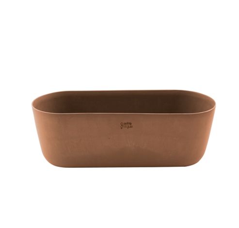 Pot de fleurs en plastique recyclé, poudre de bois et de pierre terracotta 40x15.5x13.6cm  Point-Virgule