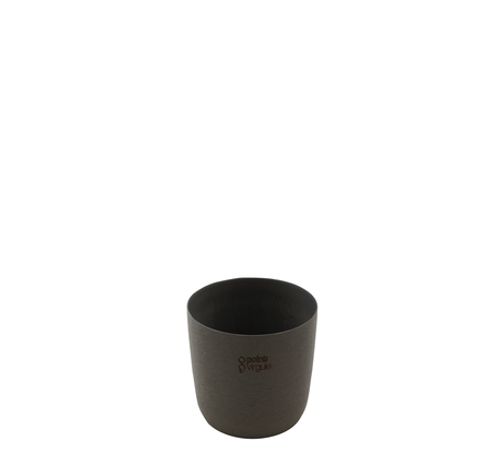 Pot de fleurs en plastique recyclé, poudre de bois et de pierre noir Ø 10.5cm H 9.2cm  Point-Virgule