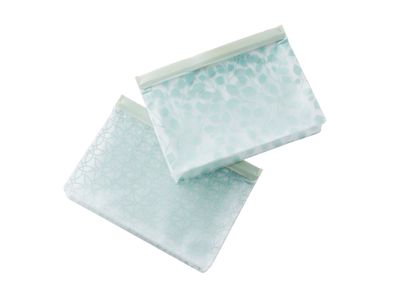 Set van 2 herbruikbare ziplock zakken met bodem uit Peva groen