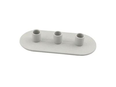 bougeoir pour 3 bougies en céramique gris clair 24x10.5x3.5cm 