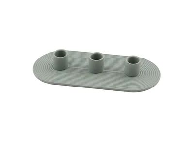 bougeoir pour 3 bougies en céramique vert sauge 24x10.5x3.5cm