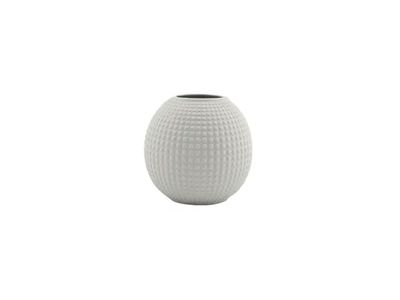 vase bas en céramique gris clair Ø 14cm H 13cm 