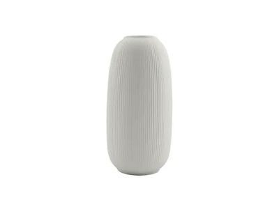 hoge vaas uit aardewerk lichtgrijs Ø 13cm H 25cm
