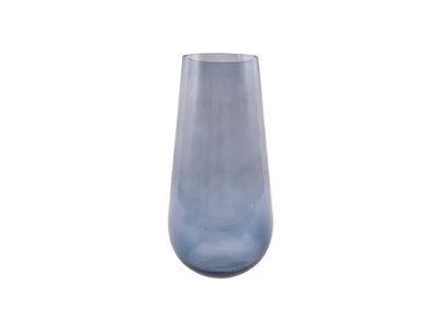 vaas uit glas blauw Ø 17.5cm H 35cm
