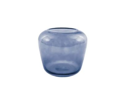 vaas uit glas blauw Ø 20cm H 18cm