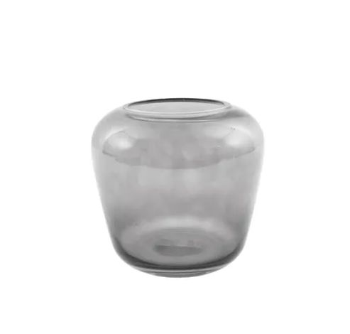 vase en verre gris Ø 20cm H 18cm  Point-Virgule