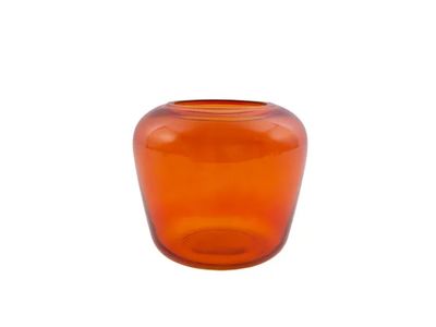 vaas uit glas oranje Ø 20cm H 18cm