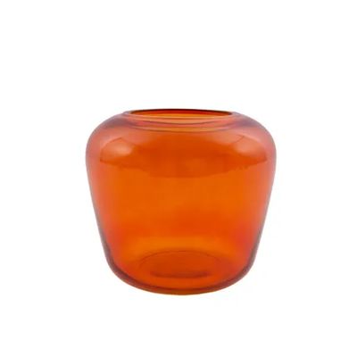 vaas uit glas oranje Ø 20cm H 18cm  Point-Virgule